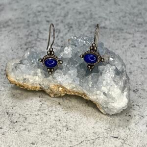 925 Sterling Silver Lapis Blue Stone  lightweight Earrings southwest sw